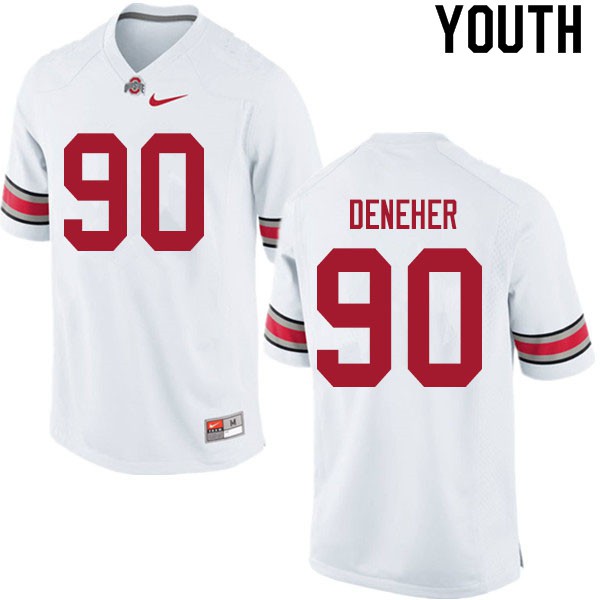 Ohio State Buckeyes #90 Jack Deneher Youth Stitched Jersey White